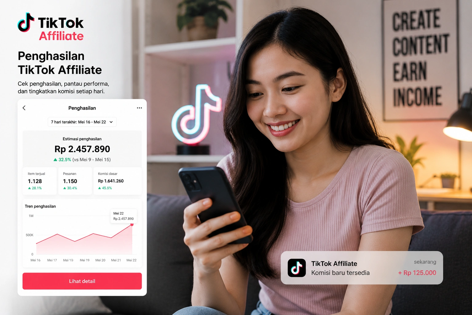 Cara Cek Penghasilan TikTok 2026, Lihat Affiliate, LIVE dan Shop